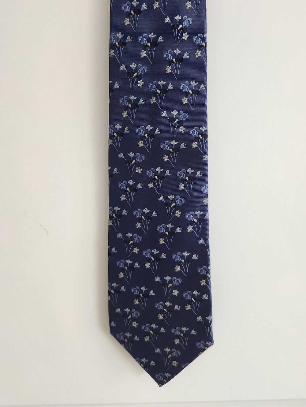Gianfranco Ferre Silk Neck Tie Blue Floral Print